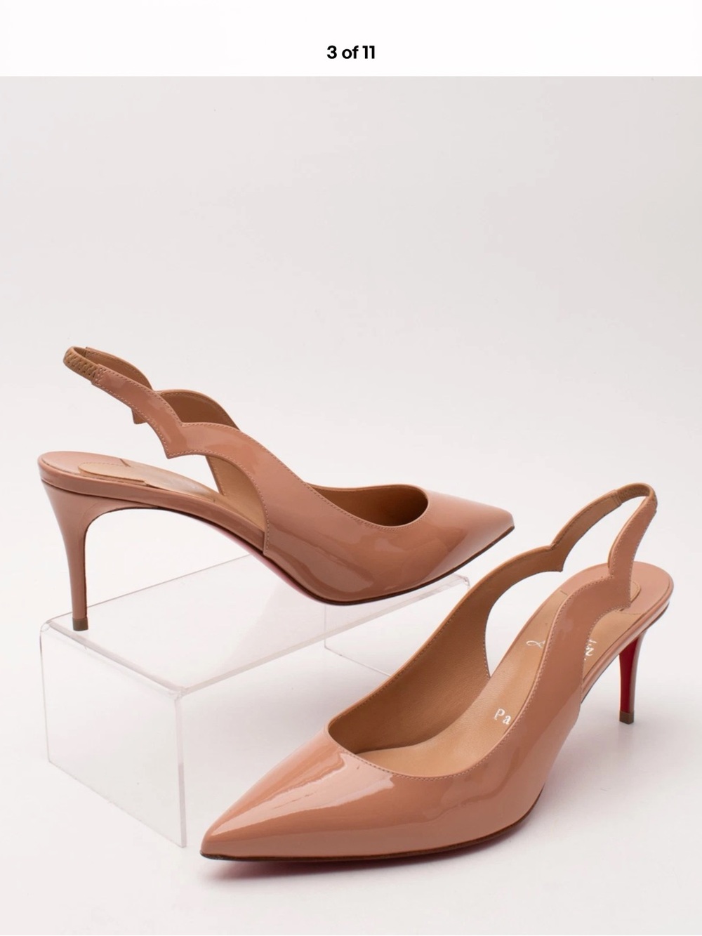 Christian Louboutin Blush Patent Leather Slingback Pumps
